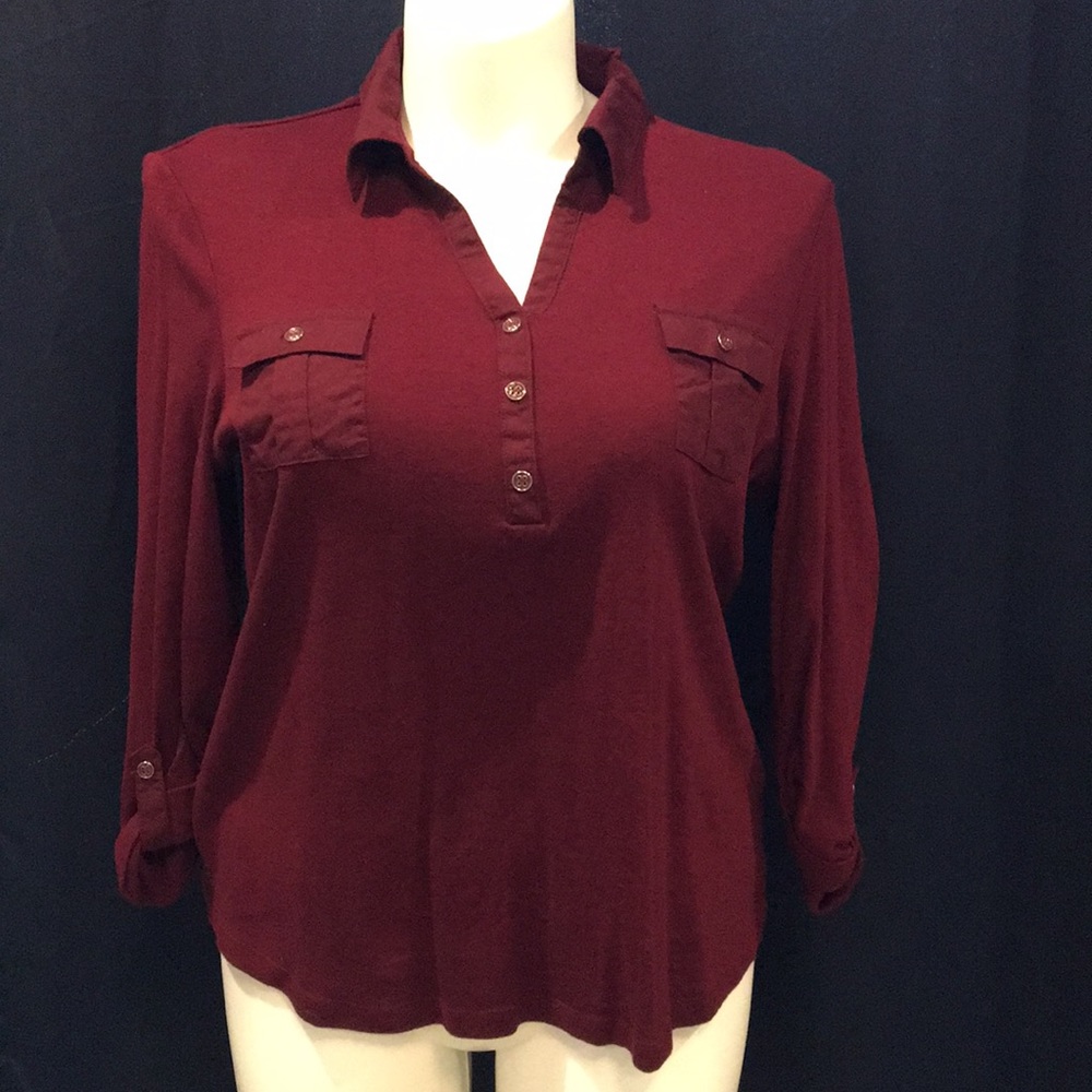Karen Scott XL roll sleeve top